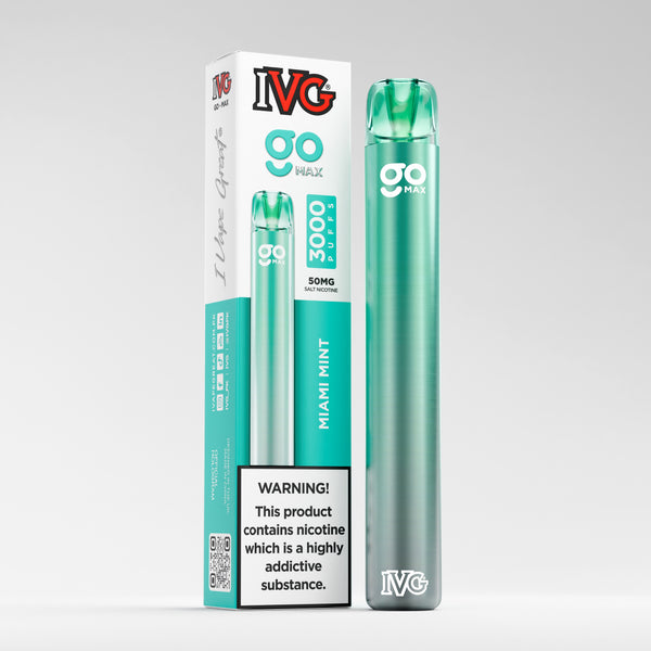 IVG Go Max, Miami Mint, Nicotine 50mg, 3000 Puffs, Disposable Vape