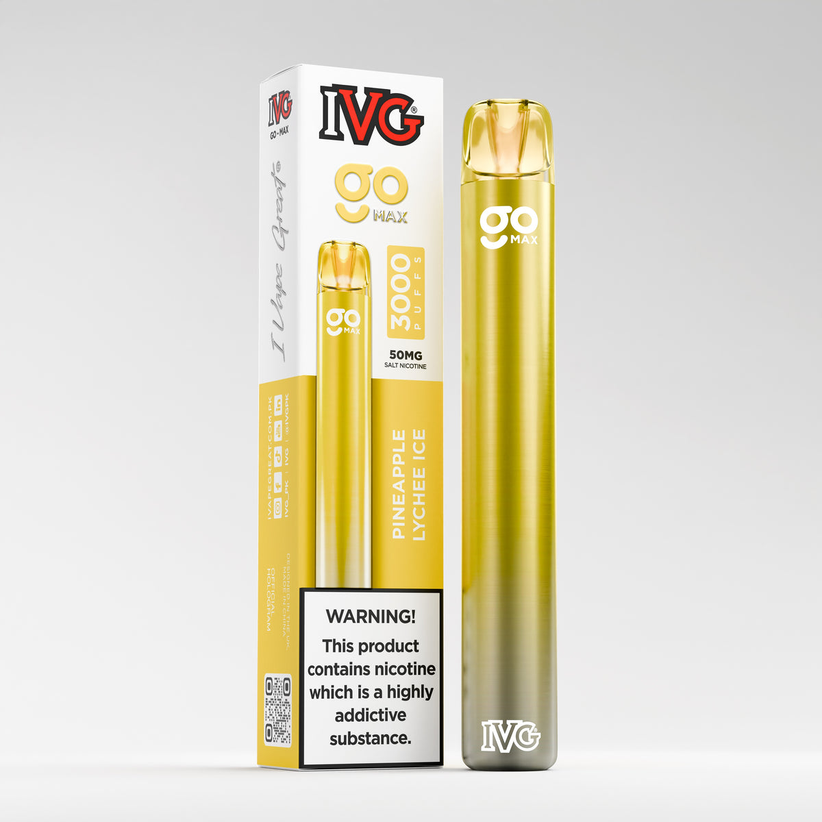 IVG Go Max, Pineapple Lychee, Nicotine 50mg, 3000 Puffs, Disposable Vape