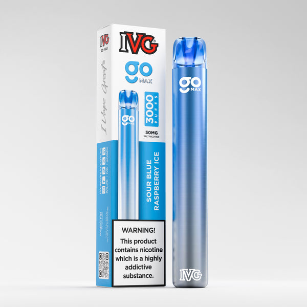 IVG Go Max, Sour Blue Raspberry Ice, Nicotine 50mg, 3000 Puffs, Disposable Vape