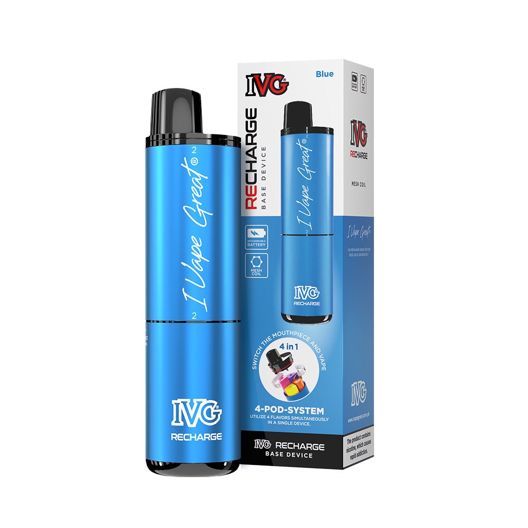 IVG Recharge Closed Pod System – 4 Flavors in One Vape Device - Blue Colour